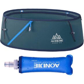 Running Pouch Belt Waist Pack Fanny Bag with 250ml Soft Water Bottle, Bounce Free Fashion Workout Jogging Travelling Money Pocket Belt for Women (Black, Small Size)