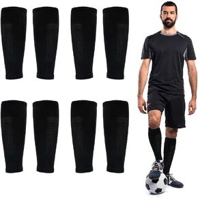 4 Pairs Leg Sleeves for Soccer Socks, Shin Guard Sleeves to Accompany Grip Soccer Socks, Soccer Sleeve Socks for Youth Adults