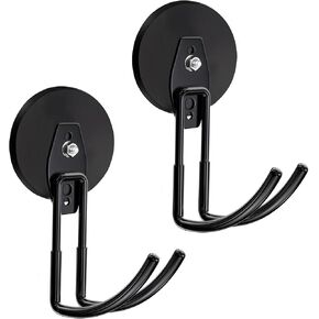 Heavy Duty Magnetic Hooks,Strong Large Magnet Hooks for Power Drill,Extension Cord, Hose,Pegboard,Garage, Workshop,2 Pack Magnetic Storage Hooks for Hanging