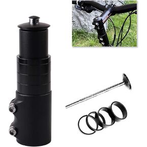 Bike Fork Stem Riser Extender, Aluminum Alloy Mountain Bike Fork Stem Extender (Black)