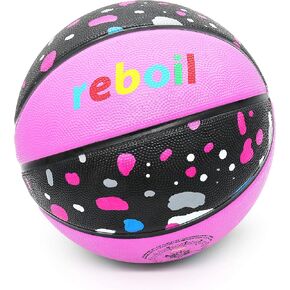 Go! Girls Basketball (Size 3~7)- Kids Basketball, Small Basketball, Youth Basketballs, Basketball Gift - Size 5- Pink/Multi-Splatter