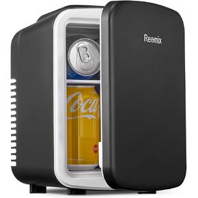 Mini Fridge, 3.7 Liter/6 Can Portable Cooler and Warmer Personal Refrigerator for Skin Care, Cosmetics, Beverage, Food,Great for Car, Black