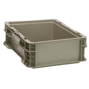 FSE Quantum RSO1215-5 Stacker Straight Wall Container, Outside: 14-7/8"W x 11-7/8"L x 5"H, up to 175 lbs. Stack Capacity, Gray