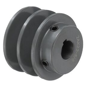 uxcell 2AK22-5/8 V-Belt Sheave 5/8"Bore 2.2"OD Double Groove Web Sheave Bored-to-Size Sheave, Cast Iron, Belt Section for 4L or A Belt