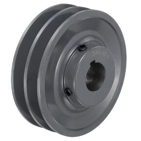 uxcell 2AK46-1 V-Belt Sheave 1"Bore 4.45"OD Double Groove Web Sheave Bored-to-Size Sheave, Cast Iron, Belt Section for 4L or A Belt