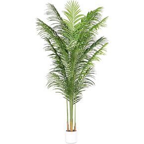 Faux Palm Tree 6.6Ft Tall Artificial Plants Indoor Silk Green Floor Big Large Fake Potted Plant Artificial Decor for Home Office Living Room Outdoor