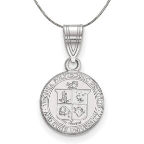 The Black Bow Sterling Silver Virginia Tech Medium Crest Pendant Necklace