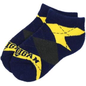 NCAA Michigan Wolverines Youth Argyle No Show Socks