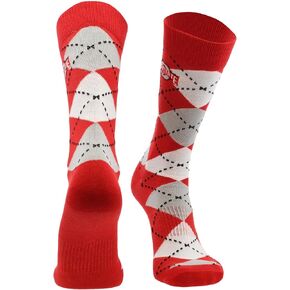 TCK Ohio State Buckeyes Argyle Dress Socks NCAA Fanwear Crew Length
