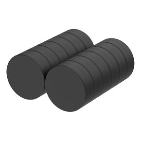 N52 Strong Waterproof Disc Neodymium Magnets 3/4" D x 1/4" H-12 Pack,Black ABS Plastic Coated, Powerful Rare Earth Heavy Duty Refrigerator Magnets for Fridge Kitchen White Board Office Science Tools