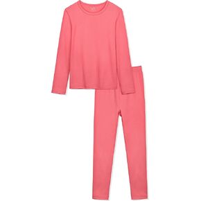 VZV Girls Thermal Underwear Set Kids Thermal Set Fleece Lined Kids Base Layer Long Johns for Kids Top and Bottom for Winter
