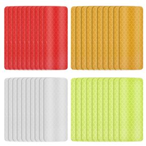 40 Pcs Reflective Stickers, Reflector Tape Waterproof Reflective Stickers Warning Safety Reflective Sticker Night Visibility Sticker For Bicycles Helmet Clothing School Bags (3.15x1.18 Inches)