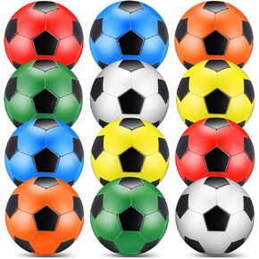 Deekin 12 Pcs Soccer Balls with Pump Official Size Deflated Soccer Ball Bulk Machine Stitched Outside Sport Ball for Teen Youth Adult Training Practice Game Back to School