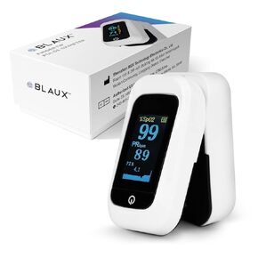 Blaux Finger Pulse Oximeter - Oxygen Monitor with Digital Display | Portable Pulse Oximetry Monitoring Device | Battery-Powered Finger Oximeter | Accurate Blood Oxygen Saturation Monitor for Seniors
