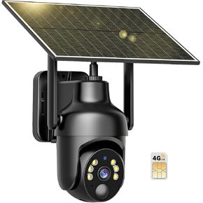 Wireless Outdoor Solar Security Cameras, Battery Powered with Fixed Solar Panel, 2K Color Night Vision, PIR Sensor, 2-Way Audio IP65 Waterproof