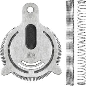 Piña Barware's The Hawthornette - Stainless Steel Commercial Hawthorne Style Cocktail Bar Strainer with Two Coils, Polished Finish 1 Pack in Kuwait