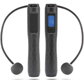 Zoë's Corner: Cordless Weighted Digital Counter Jump Rope for Crossfit Cardio WOD, Exercise, Boxing, Martial Arts, MMA Training, Gym Fitness. Illuminated LED, Rotation-Calorie Counter.