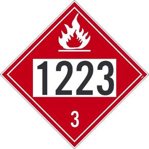 NMC DL182R Placard, Four Digit 1223, 10.75X10.75, Rigid Plastic