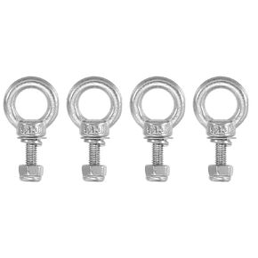 PATIKIL Lifting Shoulder Eye Bolts, M8x20 304 Stainless Steel Male Thread with Hex Screw Nut Gasket Flat Washer for Hanging Securing Chain Wire Rope, 4 Sets
