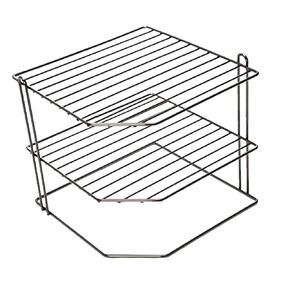 Home Basics 3-Tier Kitchen Corner Shelf Organizer Black Onyx | in Cabinet, Countertop or Pantry Storage for Plates, Bowls, Cups, Pans and More | Corner Design