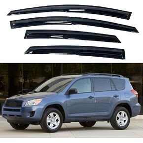 Window Visor Compatible with Toyota RAV4 2006-2012, Rain Guard Tape-On Extra Durable Sun Wind Air Side Vent Window Deflector, 2006 2007 2008 2009 2010 2011 2012