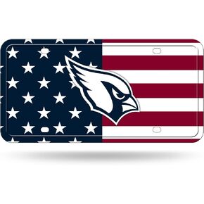 Rico Industries NFL Football Arizona Cardinals USA Metal Auto Tag 6" x 12" - Great for Truck/Car/SUV