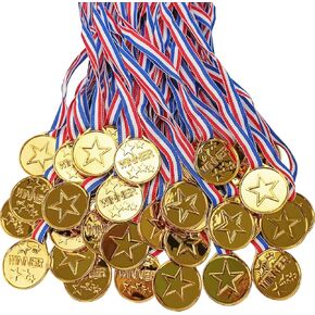 40Pcs Good Medals for Kids,Olympic Medals for Kids Bulk,Medals for Awards,Plastic Medals for Sports,Competitions,Party,Games