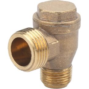 Elbow Fitting for Air Compressor, 90 Degree Male Threaded Forged Brass 2-Way Check Valve G 1/2" x G 3/8" Pipe Fitting