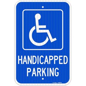Handicap Parking Sign, 12" x 18" Reserved Parking Sign,Engineer Grade Reflective Aluminum, Fade Resistant,Indoor or Outdoor Use (2-Pack)