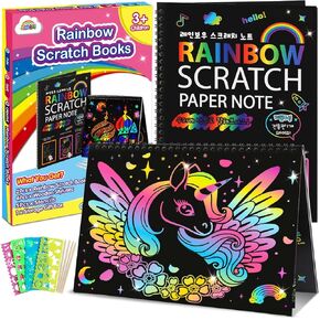 ZMLM Kids Arts Toys Set - Space Rainbow Scratch Paper for Kids - Surprise Birthday Christmas for 3 4 5 6 7 8 9 10 Year Old Boys - Creativity Development Toys Set for Boys