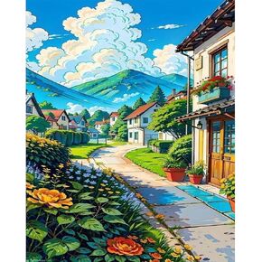 Landscape Paint by Number for Adults-House Paint by Numbers for Adults,Landscape Paint by Numbers Kit for Gift Home Wall Decor(Landscape,16x20 inch) in Kuwait