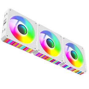 UNI FAN JM-S1 120 Infinity Mirror Module Daisy-Chain 5V ARGB&PWM Fan 120mm حزمة ثلاثية مع وحدة تحكم مناسبة لحالة الكمبيوتر وتبريد وحدة المعالجة المركزية