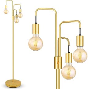 BoostArea Industrial Floor Lamp for Living Room,Modern Standing Lamp Stand Up Lamp with 3 Light, Bulbs Not Included,Simple Design Floor Lamp for Bedroom, Living Room, Office, Kids Room, Reading