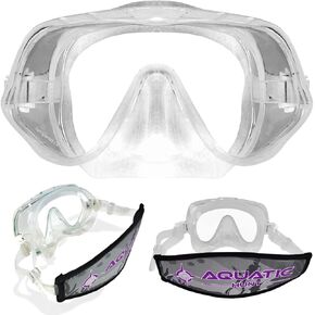 Low Volume Ultra View Wide Face Dive Mask with Neoprene Strap Cover