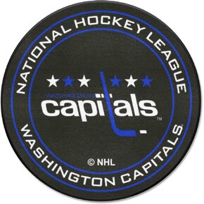 FANMATS 35603 NHL Retro Washington Capitals Hockey Puck Rug - 27in. Diameter