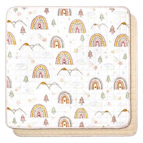 Baby Play Mat for Floor, 50 x 50 Inch Foam Play Mat for Playpen, Non-Slip Crawling Mat for Baby Infant Toddler Kids, Foldable & Machine Washable, Rainbow