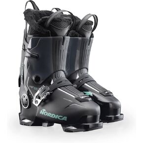 NORDICA Women's HF 85 W Durable Warm Insulated Water-Resistant Easy-Entry All-Mountain Touring Ski Boots with Instep Volume Control, Black/Anthracite/Green, 25.5