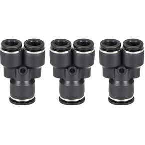 uxcell Plastic Connect Y Splitter Push To Tube Fittings 12mm X 10mm OD Push Lock 3pcs