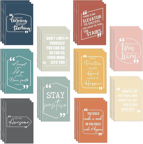 Fulmoon 100 Pcs Inspirational Notepads Pocket Motivational Notebook Mini Notebooks Small Lined Inspiring Journals Stocking Stuffers for Class Students Nurses Employees Team Gifts (Brown) in Saudi Arabia