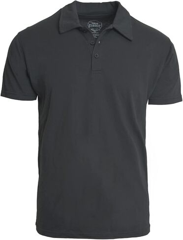 True Classic Polo Shirts for Men, Premium Fitted Golf Shirts for Men and Mens Polo Shirts Short Sleeve Black in Saudi Arabia