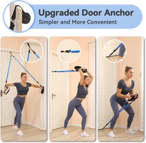 Hommie Portable Pilates Bar Kit with Resistance Bands for Men and Women, Upgraded 3 Section Pilates Bar with Resistance Bands (20/40/50lb) for Home Gym Equipment Supports Full-Body in Kuwait
