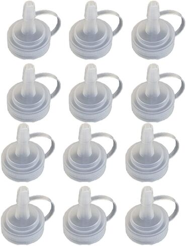 12 عبوة من أغطية زجاجات الضغط البديلة البلاستيكية 38 مم/410 غطاء زجاجة صلصة واسع الفم مع غطاء طرف مضاد للفقد لصلصات الكاتشب والبهارات والشراب 8/12/16 أونصة موزعات زجاجات رش in Kuwait