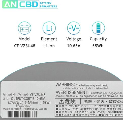 New CF-VZSU46 CF-VZSU46U Laptop Battery for Panasonic Toughbook CF-30 CF-31 CF-53 CF-VZSU46S CF-VZSU46R CF-VZSU46AU CF-VZSU71U CF-VZSU72U CF-VZSU1430U 10.65V/8.55Ah 9cell in Saudi Arabia