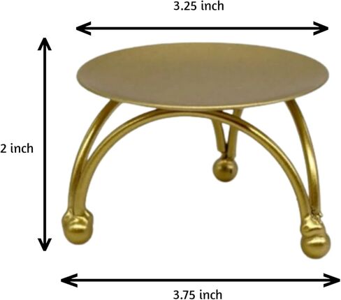 B H Handicrafts Handemade Gold Metal Iron Plate Candle Holder, Decorative Iron Pillar Candle Plate Decorative Candle Stand for Table Centerpiece Iron Wedding Pillar Candle & Stands Gifts (Pack of 1) in Saudi Arabia