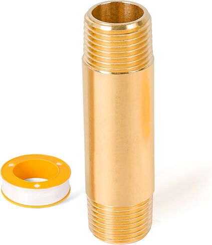 Brass Long Nipple, 1/2" x 1/2", 3" Length, Male NPT Pipe Replacement, Fits for Fuel, Air, Water, Oil, and Gas WOG (1 Count) in Saudi Arabia