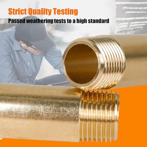 Brass Long Nipple, 1/2" x 1/2", 3" Length, Male NPT Pipe Replacement, Fits for Fuel, Air, Water, Oil, and Gas WOG (1 Count) in Saudi Arabia