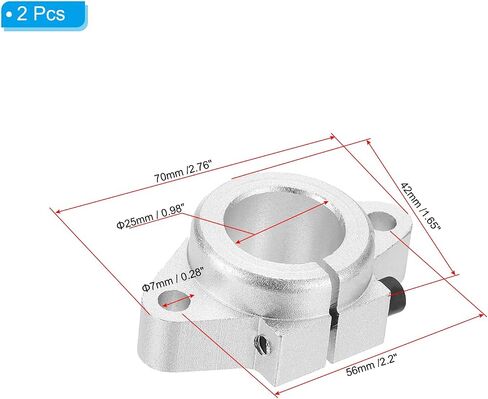 PATIKIL SHF25 Aluminum Linear Motion Rod Rail Clamping Guide Support, 2 Pcs for 25mm Dia Shaft in Saudi Arabia