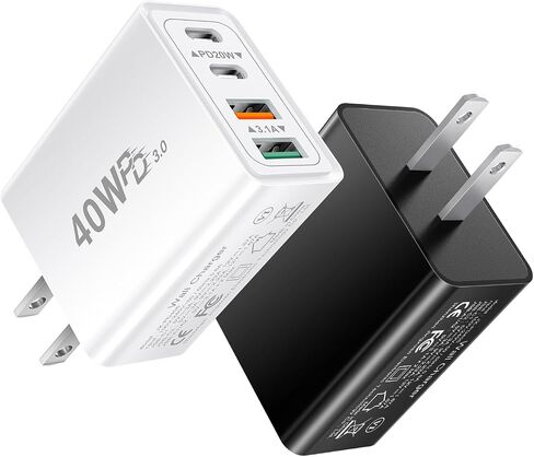 USB C Fast Charger 40W USB C Wall Charger Block Type C Charging Blocks Boxeroo USBC Power Delivery Fast Plug Adapter for iPhone 15/14 13 12 11 Pro Max XS XR X 8 7 6 SE, iPad, Samsung in Saudi Arabia