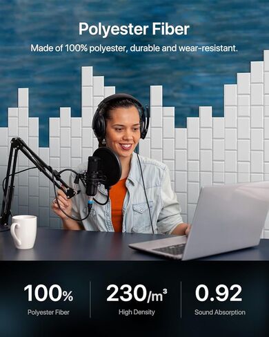 لوحات حائط عازلة للصوت، ألواح إسفنجية مقاومة للصوت من Soundsbay للجدران، 12 حزمة من الألواح الصوتية ذاتية اللصق، لوحات صوتية على شكل حرف Y مقاومة للهب عالية الكثافة للمكتب، غرفة الألعاب، 12 بوصة × 10 بوصة × 0.4 بوصة in Saudi Arabia