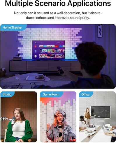 لوحات حائط عازلة للصوت، ألواح إسفنجية مقاومة للصوت من Soundsbay للجدران، 12 حزمة من الألواح الصوتية ذاتية اللصق، لوحات صوتية على شكل حرف Y مقاومة للهب عالية الكثافة للمكتب، غرفة الألعاب، 12 بوصة × 10 بوصة × 0.4 بوصة in Saudi Arabia